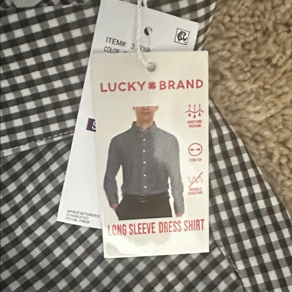 Lucky Brand Black and White Gingham Button Up Shirt Size M - Picture 5 of 5